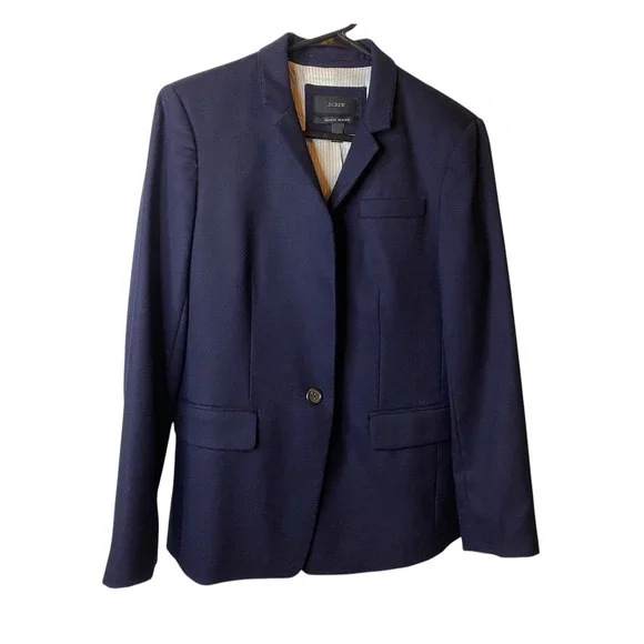 J. Crew Regent Blazer Women's Navy Wool Blend Size 6 Single Button Blazer - Picture 1 of 6